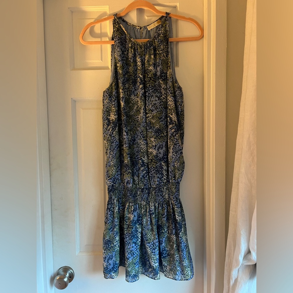Ramy Brook Elegant Blue and Green Patterned Dress